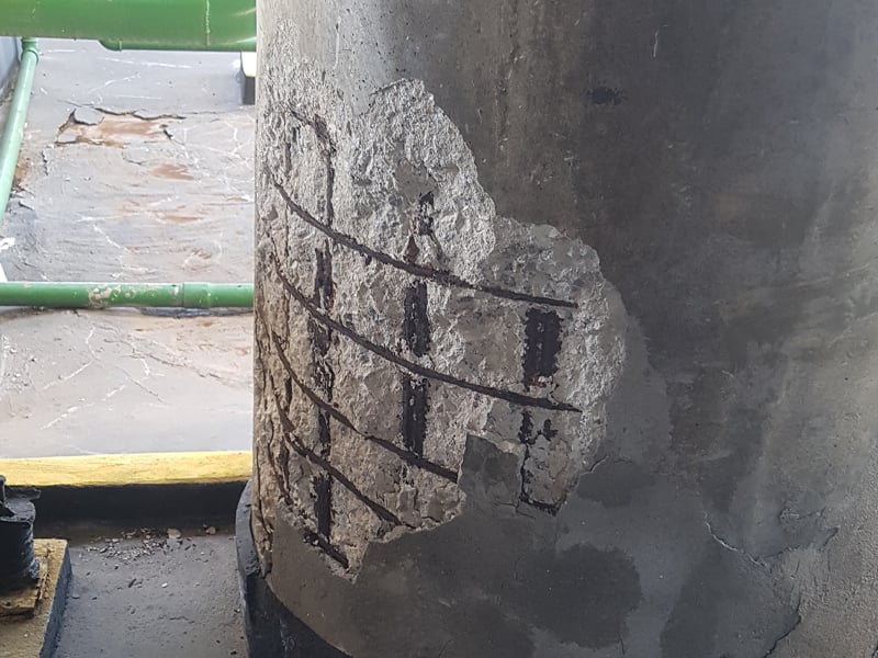 Tratamento de oxidação das armaduras